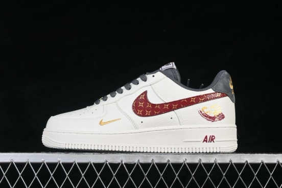 Nike Air Force 1 '07 Low Chinese New Year Edition Running Shoes with Premium Leather and Gold Accents - NH0601-507