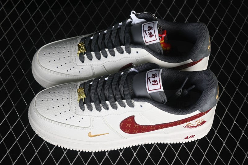 Nike Air Force 1 '07 Low Chinese New Year Edition Running Shoes with Premium Leather and Gold Accents - NH0601-507