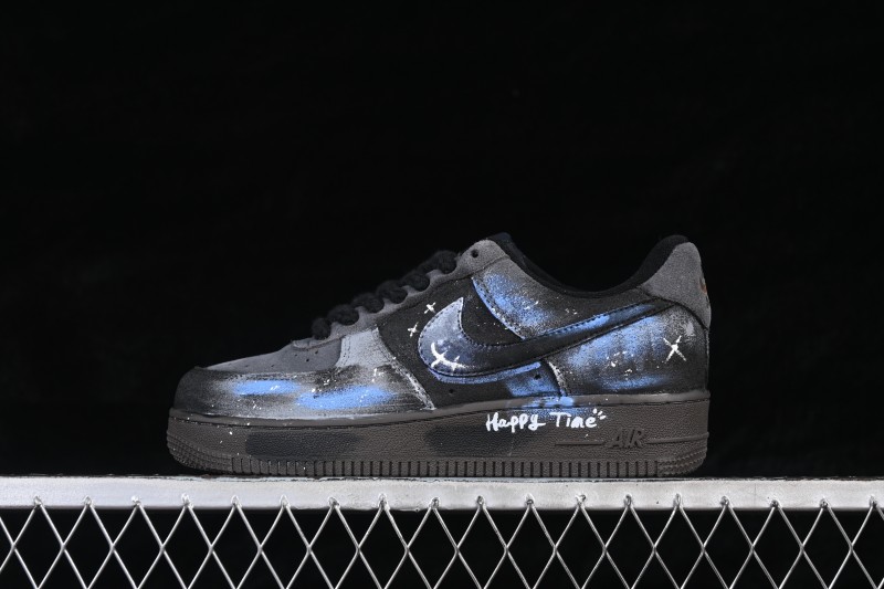 Nike Air Force 1 '07 Low Night Spark Hand-Painted Sneakers with Starry Gradient Design - DO6730-101