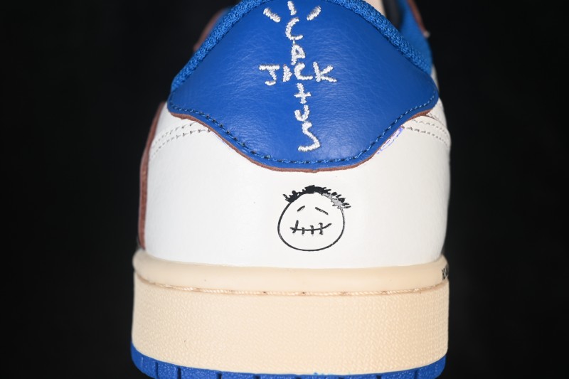 Nike Travis Scott x Air Jordan 1 Low OG Retro Basketball Shoes with Reversed Swoosh - DM7866-104
