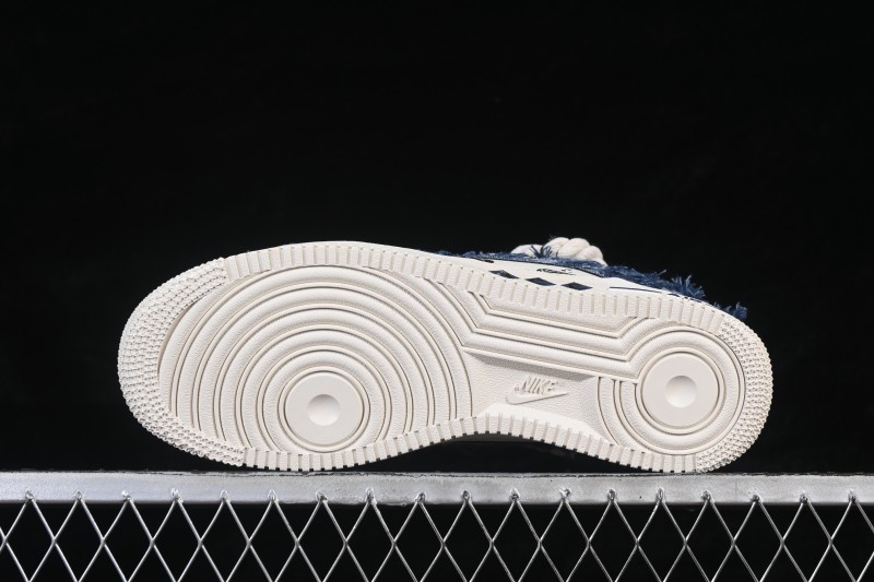 Nike Air Force 1 '07 Low Hand-Painted Ace Denim Skateboarding Shoes - FB0607-909