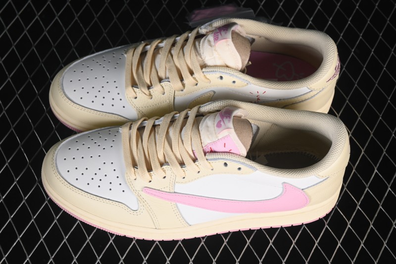 Nike Travis Scott x Air Jordan 1 Low OG Retro Basketball Shoes with Reverse Swoosh - IQ7604-100