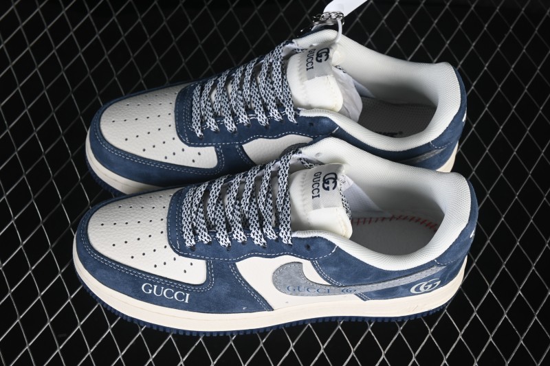 Nike Air Force 1 '07 Low Blue and White Casual Skateboarding Shoes with Full-Length Air Cushion - XL1979-139
