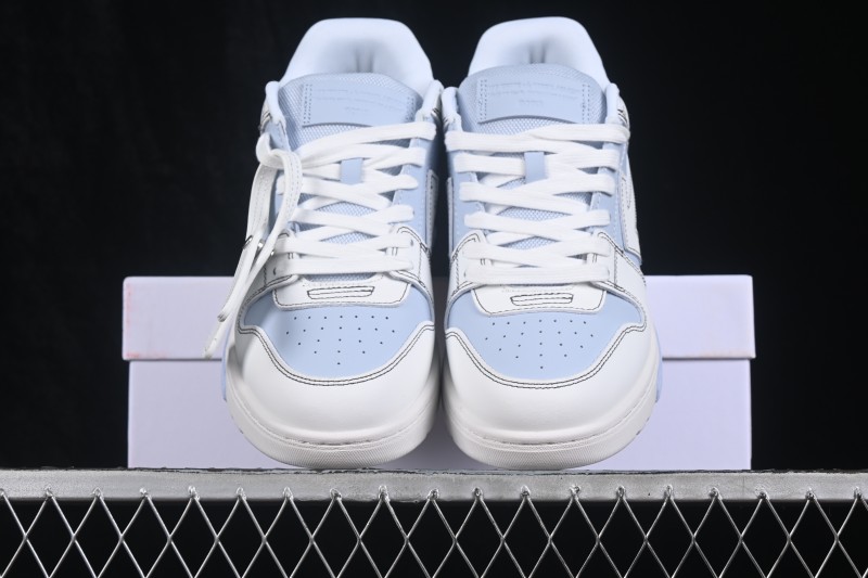 Off-White Out Of Office Low-Top Fashion Skateboarding Shoes White Light Blue - AJD4