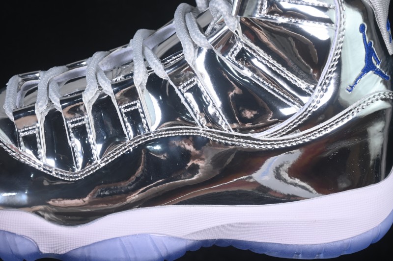 Nike Air Jordan 11 Retro Basketball Shoes with Metallic Silver Accents - CT8012-730