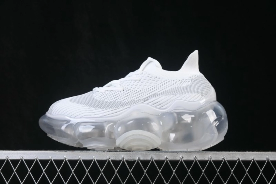 Grounds Moopie Fabric Round Toe Big Bubble Platform Sneakers White Gray - FYD4