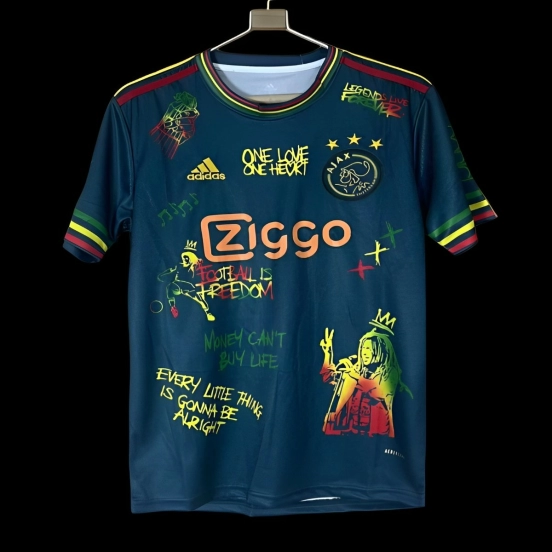 25/26 Ajax Navy Blue with Bob Marley Tribute Jersey