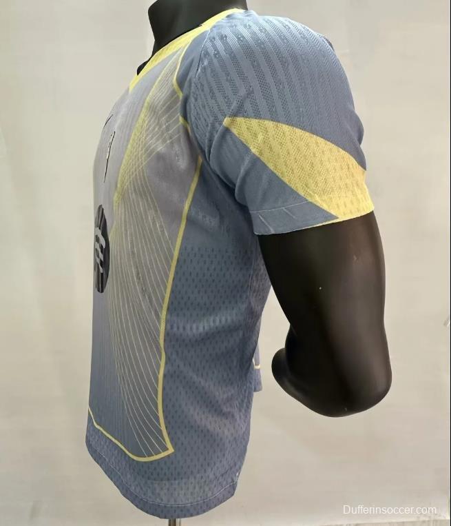 Player Version 25/26 FC Barcelona Grey with Yellow Accent Lines Jersey