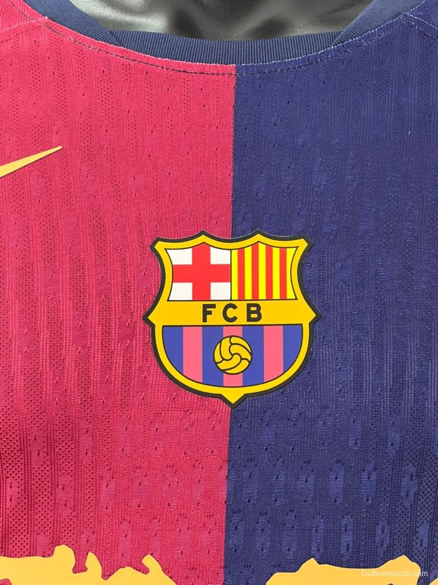 Player Version 24/25 Barcelona x Travis Scott Home Long Sleeve Jersey