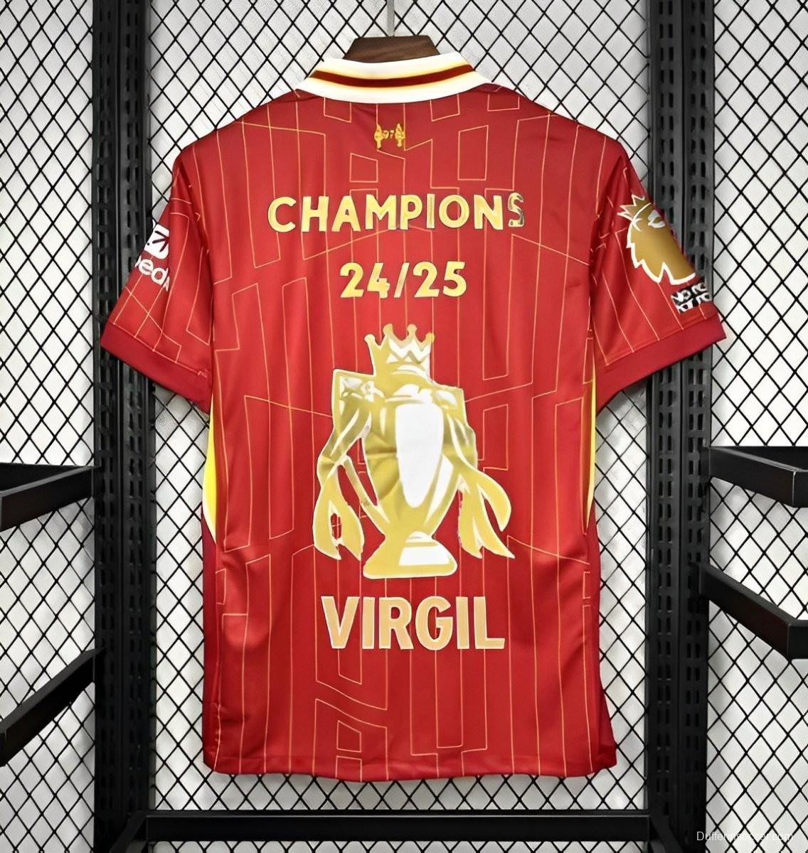 24/25 Liverpool Home Jersey With Champion Printing