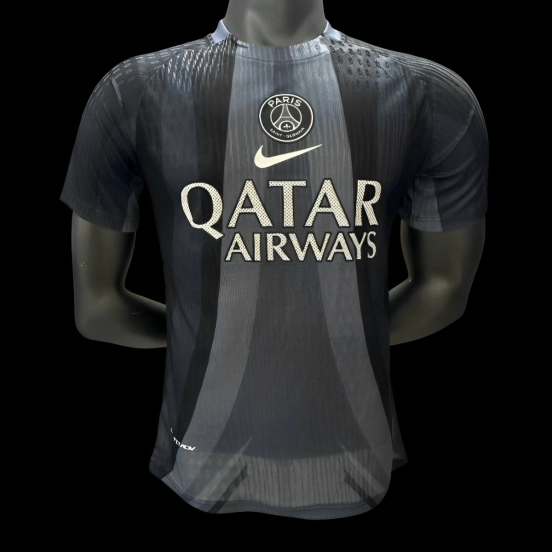 Player Version 25/26 PSG Black with Vertical Stripe Pattern Jersey