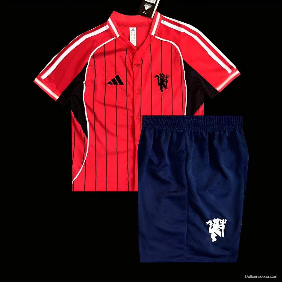 25/26 Kids Manchester United US Pack Baseball Jersey