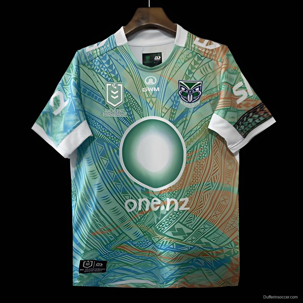 25/26 New Zealand Warriors Green with Māori Tribal Patterns Heritage Jersey