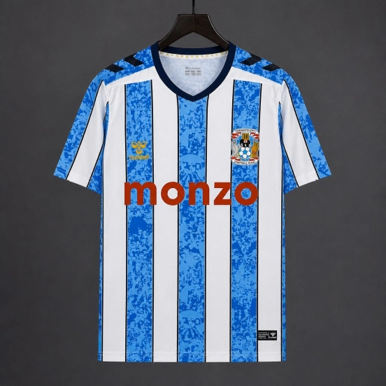 26/27 Coventry City Sky Blue & White Vertical Stripes Home Jersey