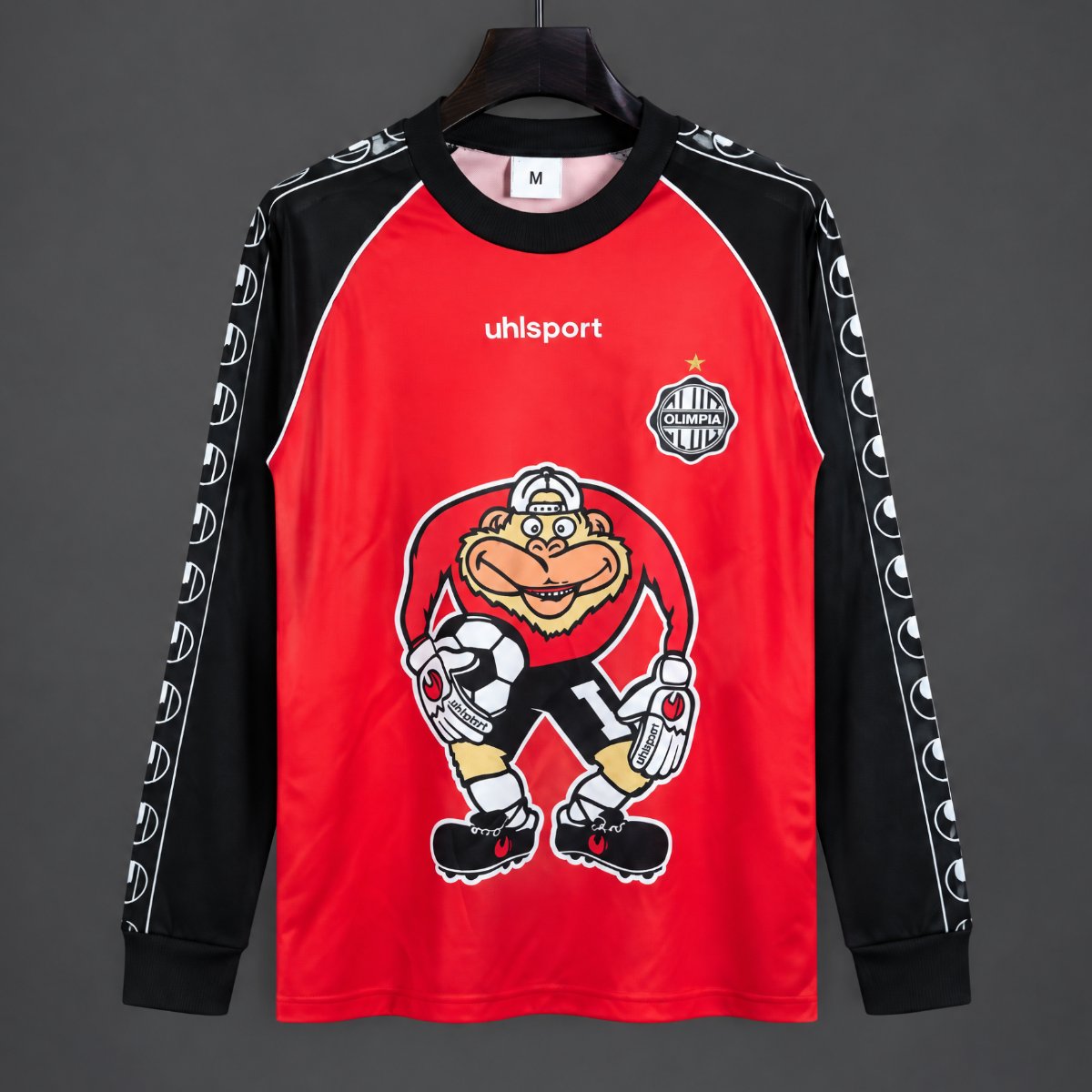 92/93 Club Olimpia Goalkeeper Red Black Long Sleeve Jersey