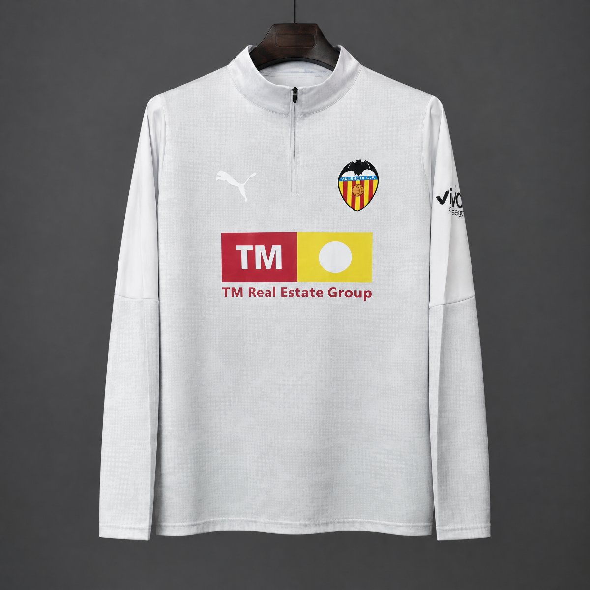 25/26 Valencia CF White Long Sleeve Half-Zip Training Top